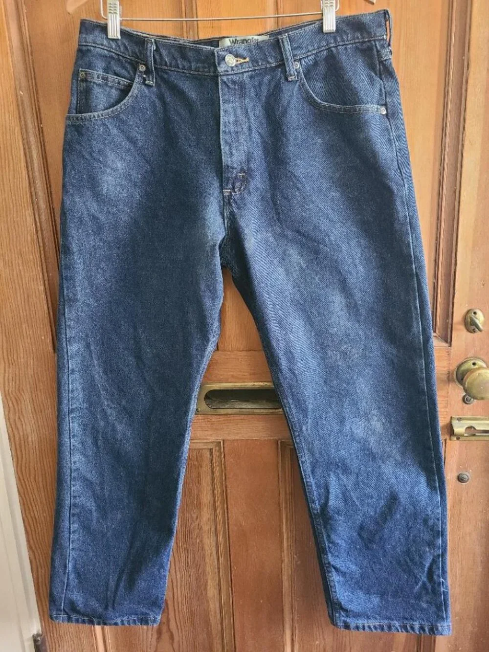 NWOT Mens Wrangler Authentics 5 Pocket Dark Blue Cotton Straight Leg Jeans 36x30